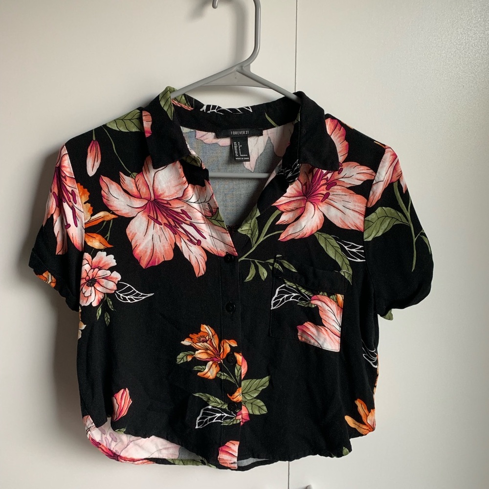 forever 21 floral crop top